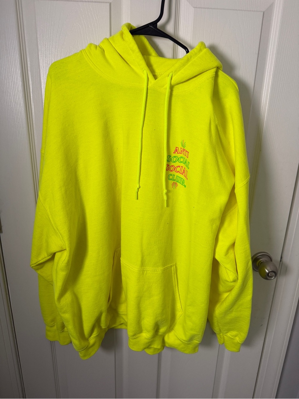 Anti Social Social Club ASSC Neon Yellow Sweatshirt Rare 2xl
